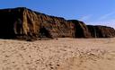 Half Moon Bay Beach and cliffs.